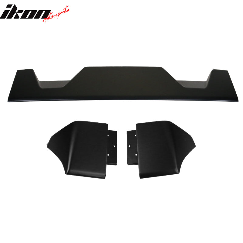 IKON MOTORSPORTS, Rear Roof Spoiler Compatible With 2009-2014 Ford F-150 All Cab & Bed Size IKON Style ABS Top Roof Spoiler Wing