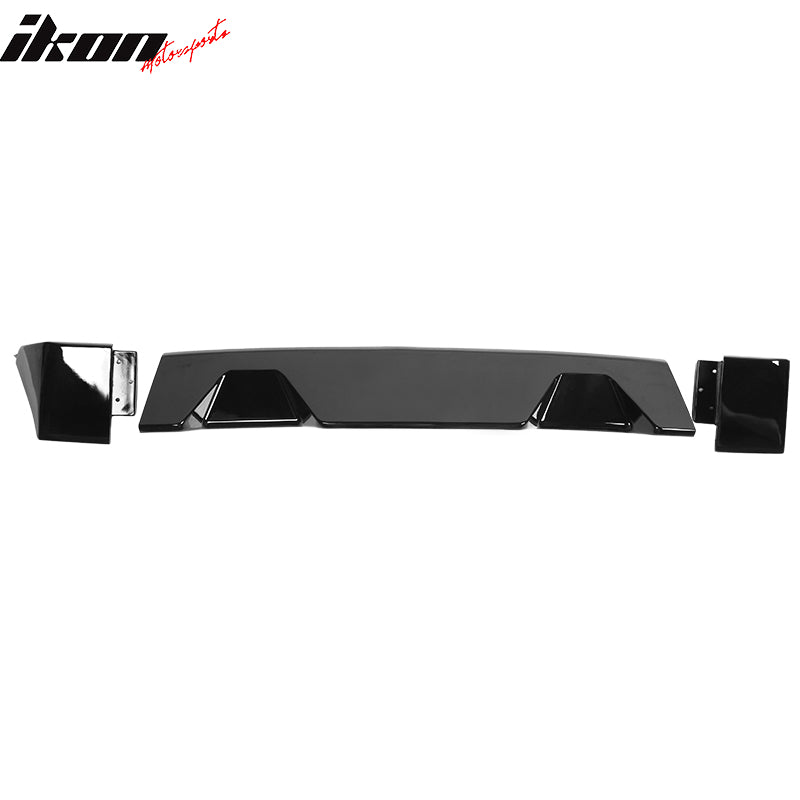 IKON MOTORSPORTS, Rear Roof Spoiler Compatible With 2009-2014 Ford F-150 All Cab & Bed Size IKON Style ABS Top Roof Spoiler Wing