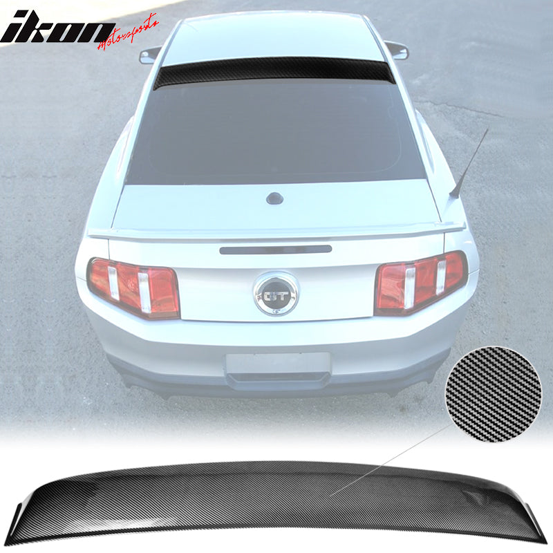 IKON MOTORSPORTS, Roof Spoiler Compatible With 2005-2014 Ford Mustang Coupe, PP Polypropylene Rear Window Visor Roof Lip Spoiler Wing