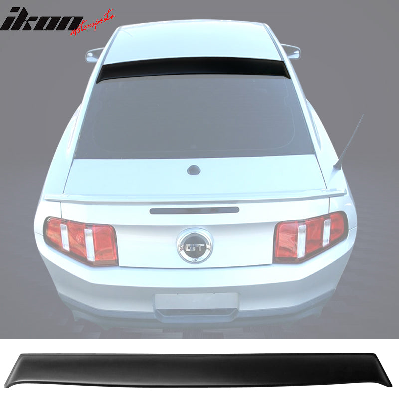 IKON MOTORSPORTS, Roof Spoiler Compatible With 2005-2014 Ford Mustang Coupe, PP Polypropylene Rear Window Visor Roof Lip Spoiler Wing