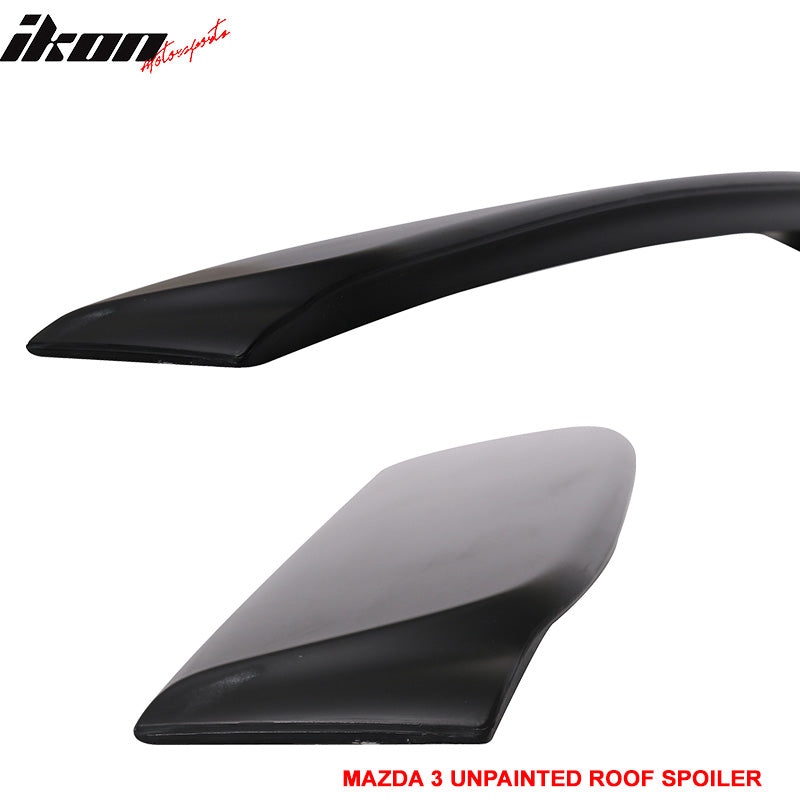 Fits 14-18 Mazda 3 Sedan 4-Door Rear Top Roof Spoiler Window Wing Unpainted ABS