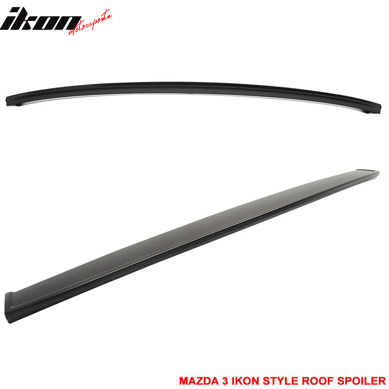 Fits 14-18 Mazda 3 Sedan IKON Style Rear Window Roof Spoiler Wing Unpainted ABS