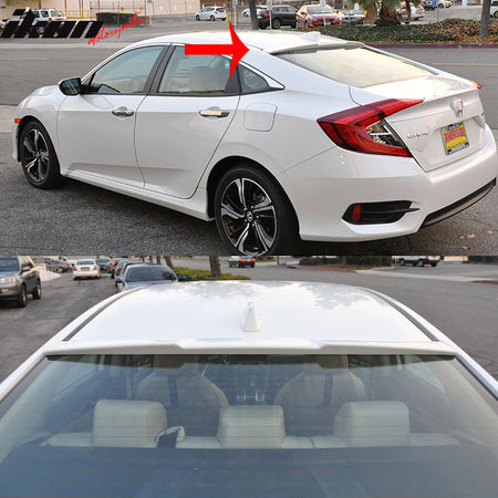 Fits 16-21 Honda Civic X Sedan 10th Gen 4Dr IKON Style Roof Spoiler - ABS