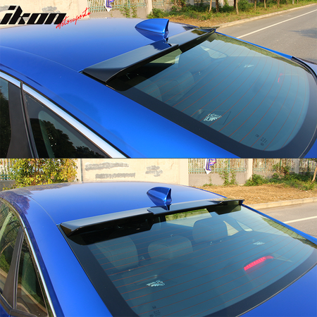 IKON MOTORSPORTS, Roof Spoiler Compatible With 2022-2025 Honda Civic 11th Gen 4-Door Sedan, IKON Style ABS Plastic Rear Window Visor Spoiler Wing