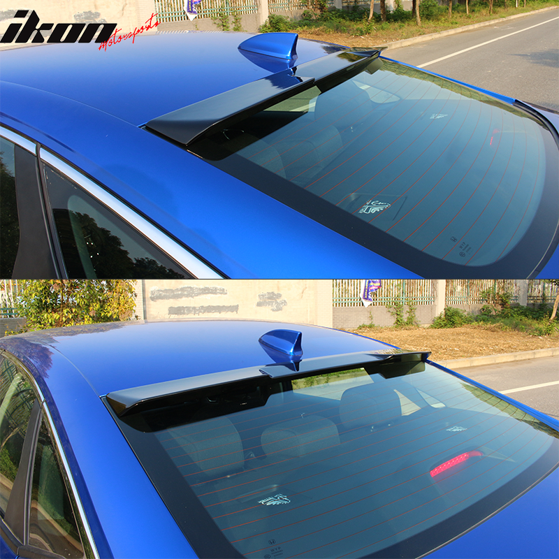 IKON MOTORSPORTS, Roof Spoiler Compatible With 2022-2025 Honda Civic 11th Gen 4-Door Sedan, IKON Style ABS Plastic Rear Window Visor Spoiler Wing