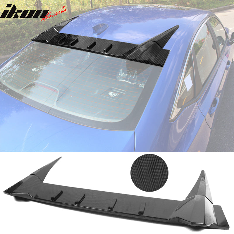 IKON MOTORSPORTS, Roof Spoiler Compatible With 2022 Honda Civic 11th Gen 4-Door Sedan, Type R ABS Plastic Rear Window Visor Spoiler Wing