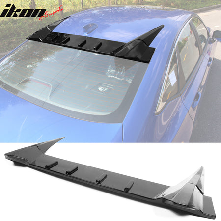 IKON MOTORSPORTS, Roof Spoiler Compatible With 2022 Honda Civic 11th Gen 4-Door Sedan, Type R ABS Plastic Rear Window Visor Spoiler Wing