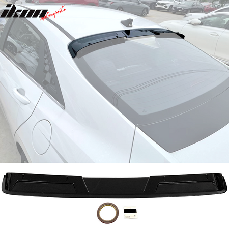 IKON MOTORSPORTS, Roof Spoiler Compatible With 2021-2022 Hyundai Elantra 4-Door Sedan, ABS Plastic Rear Window Roof Spoiler Visor