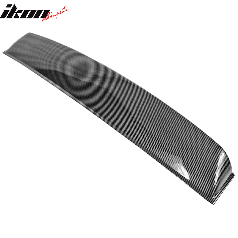 IKON MOTORSPORTS, Roof Spoiler Compatible With 2003-2008 Nissan 350Z Coupe, Matte Black, Gloss Black,  Carbon Fiber Print, Rear Window Visor Roof Lip Spoiler Wing PP, 2004 2005 2006 2007