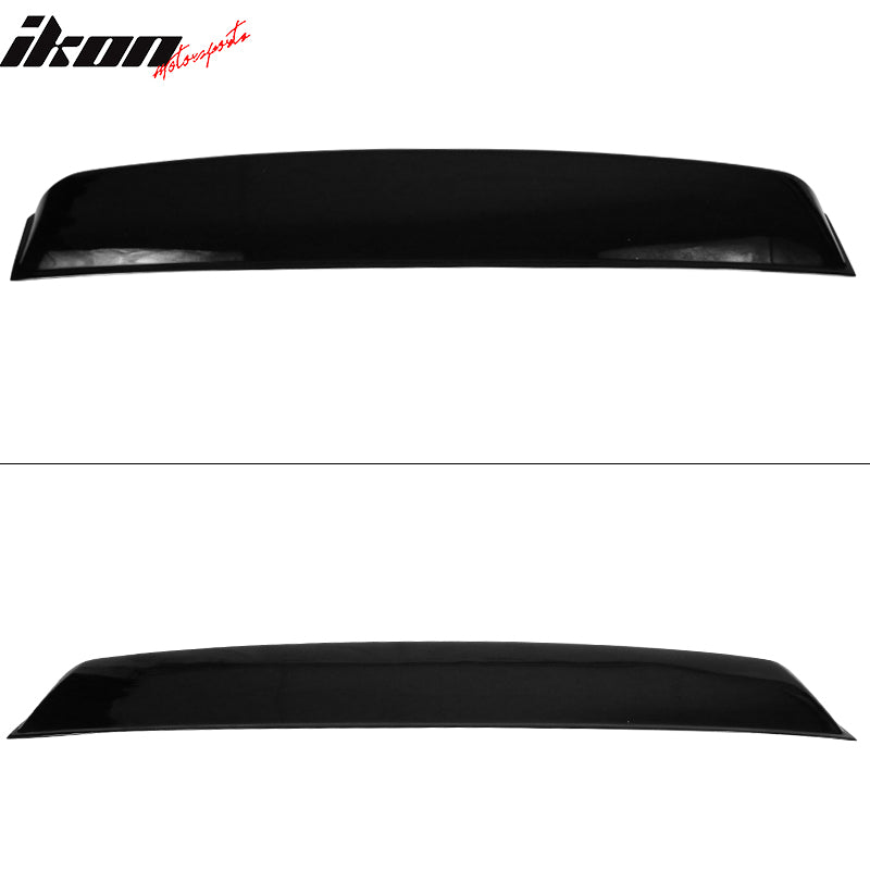 IKON MOTORSPORTS, Roof Spoiler Compatible With 2003-2008 Nissan 350Z Coupe, Matte Black, Gloss Black,  Carbon Fiber Print, Rear Window Visor Roof Lip Spoiler Wing PP, 2004 2005 2006 2007