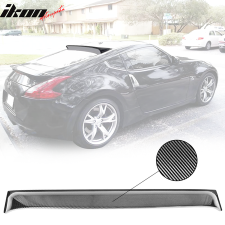 IKON MOTORSPORTS, Roof Spoiler Compatible With 2009-2020 Nissan 370Z Coupe, PP Rear Window Visor Roof Lip Spoiler Wing