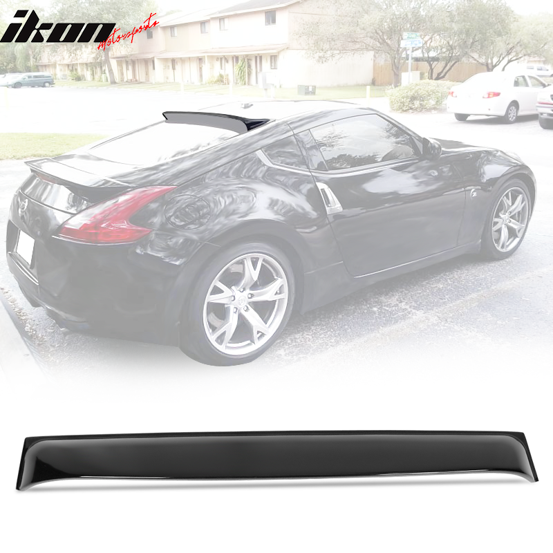 IKON MOTORSPORTS, Roof Spoiler Compatible With 2009-2020 Nissan 370Z Coupe, PP Rear Window Visor Roof Lip Spoiler Wing