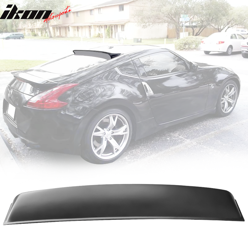 IKON MOTORSPORTS, Roof Spoiler Compatible With 2009-2020 Nissan 370Z Coupe, PP Rear Window Visor Roof Lip Spoiler Wing