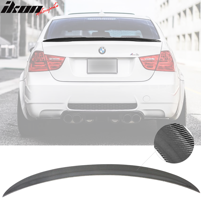 06-2011 BMW E90 3 Series Sedan P Style Rear Spoiler Wing Carbon Fiber