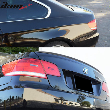 Pre-painted Trunk Spoiler Compatible With 2007-2013 BMW E92 3 Series, M3 Style Painted Matte Black MB ABS Boot Lip Rear Spoiler Wing Add On Deck Lid Other Color Available By IKON MOTORSPORTS