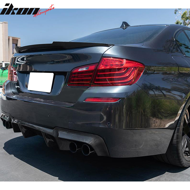 Fits 11-17 BMW 5-Series F10 M4 Style Carbon Fiber CF Trunk Spoiler