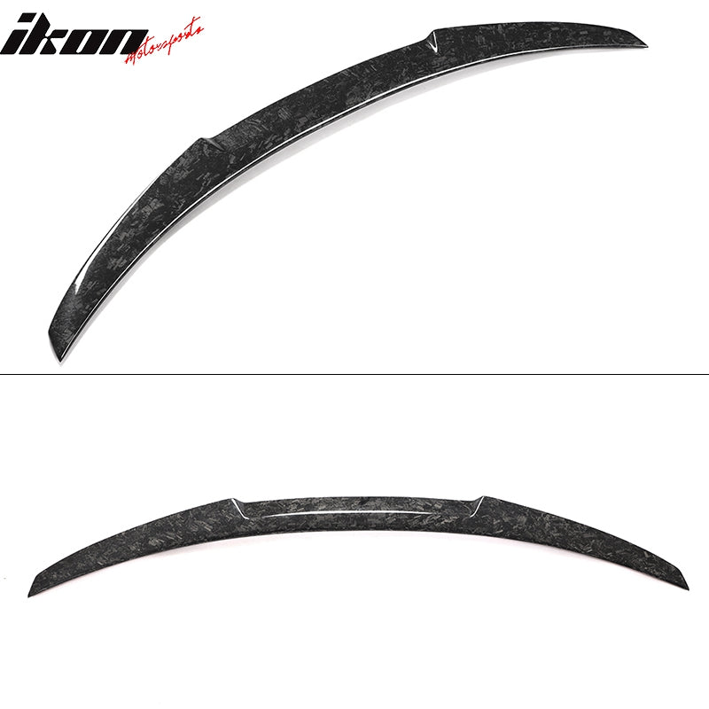 IKON MOTORSPORTS, Trunk Spoiler Compatible With 2012-2019 BMW F30 F80, Matte Forged Carbon Fiber M4 Style Rear Spoiler Wing, 2013 2014 2015 2016 2017 2018