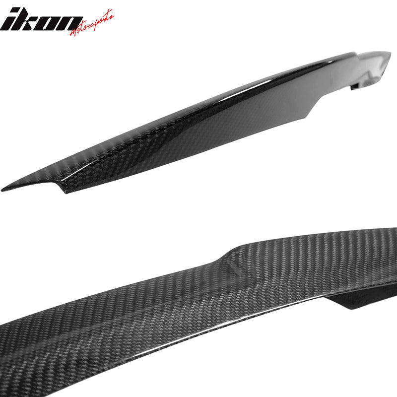 IKON MOTORSPORTS, Trunk Spoiler Compatible With 2015-2020 BMW F82 M4 , Matte Carbon Fiber P Style Rear Spoiler Wing, 2016 2017 2018 2019