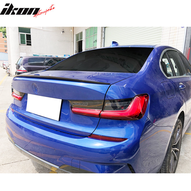 Fits 19-25 BMW 3-Series G20 G80 M3 M Style Rear Trunk Spoiler Wing Carbon Fiber