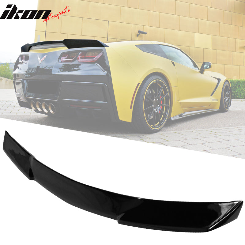 Fits 14-19 Chevy Corvette C7 ZR51 Style Trunk Spoiler - FRP Primer Matte Black