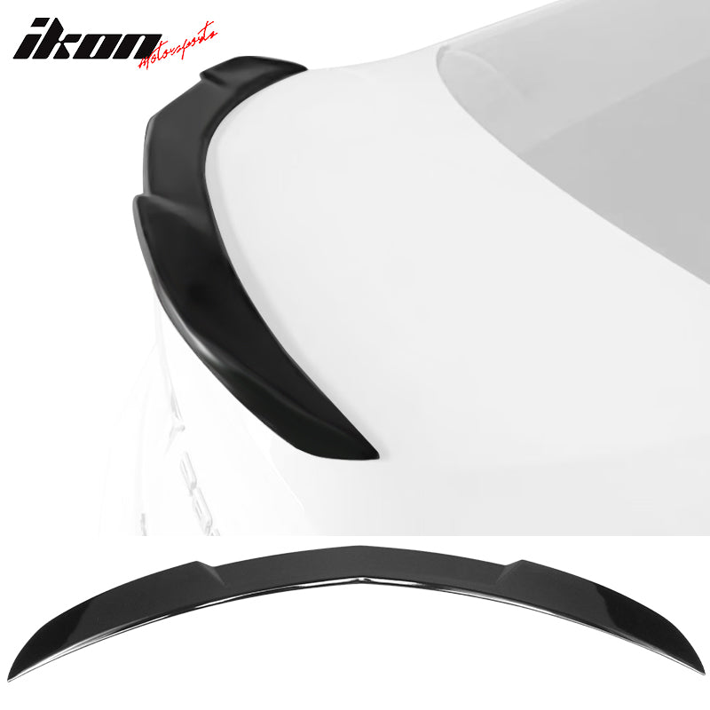 IKON MOTORSPORTS, Trunk Spoiler Compatible With 2020-2023 Cadillac CT5, CS Style ABS Plastic Rear Trunk Tailgate Spoiler Wing Flap Lip 1 PCS