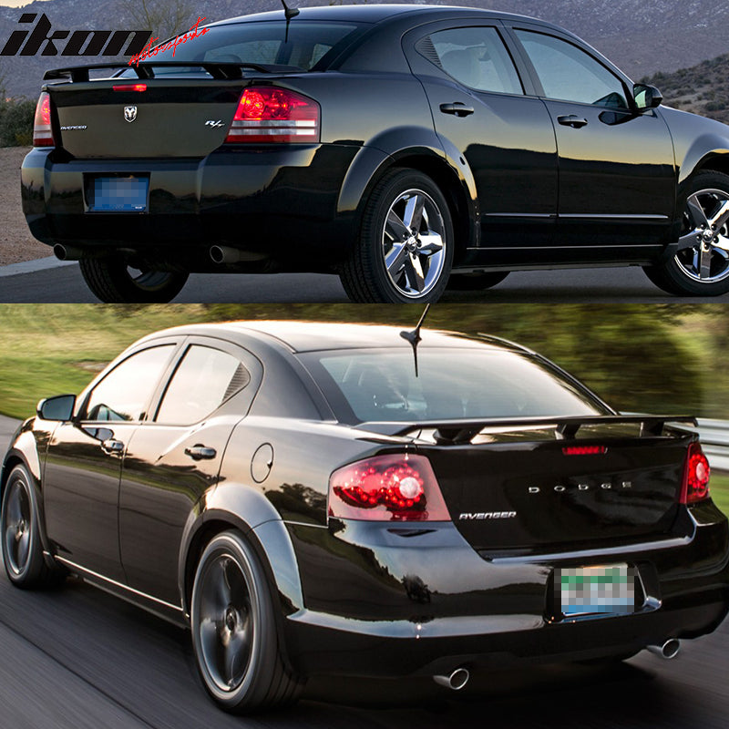 Fits 08-14 Dodge Avenger Matte Black OE Style Rear Trunk Spoiler Wing Spoiler