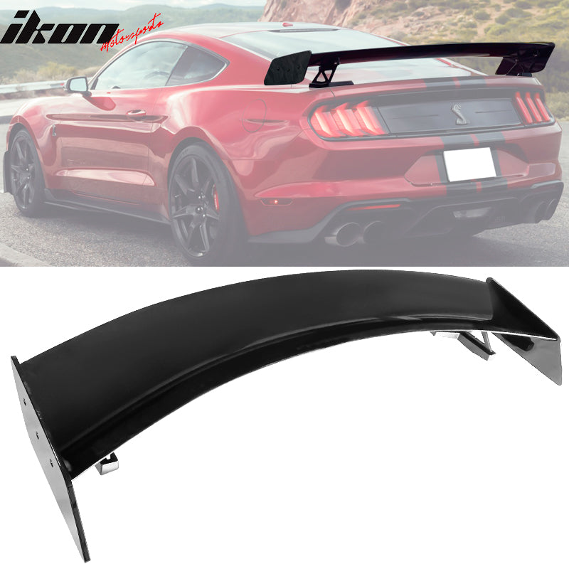 IKON MOTORSPORTS, Trunk Spoiler Wing Compatible With 2015-2022 Ford Mustang Coupe, Rear Trunk Lip Wing Spoiler GT500 CFTP Style Painted #M6466 Oxford White, 2016 2017 2018 2019 2020