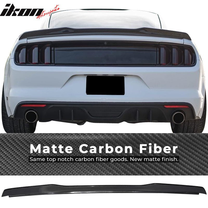 15-23  Ford Mustang H High Kick V Rear Spoiler Wing Matte Carbon Fiber