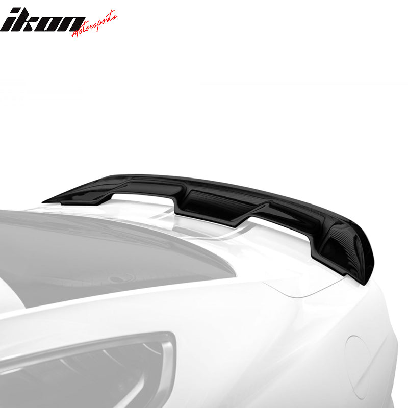 IKON MOTORSPORTS, Trunk Spoiler Compatible With 2015-2022 Ford Mustang Coupe, Rear Trunk Lip Wing Spoiler Rear Lid Wing ABS Plastic GT500 Style, 2016 2017 2018 2019 2020