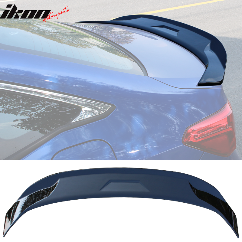 IKON MOTORSPORTS, Trunk Spoiler Compatible With 2022 Honda Civic Sedan 4-Door, JDM Style ABS Plastic Rear Tail Trunk Wing Spoiler Lip