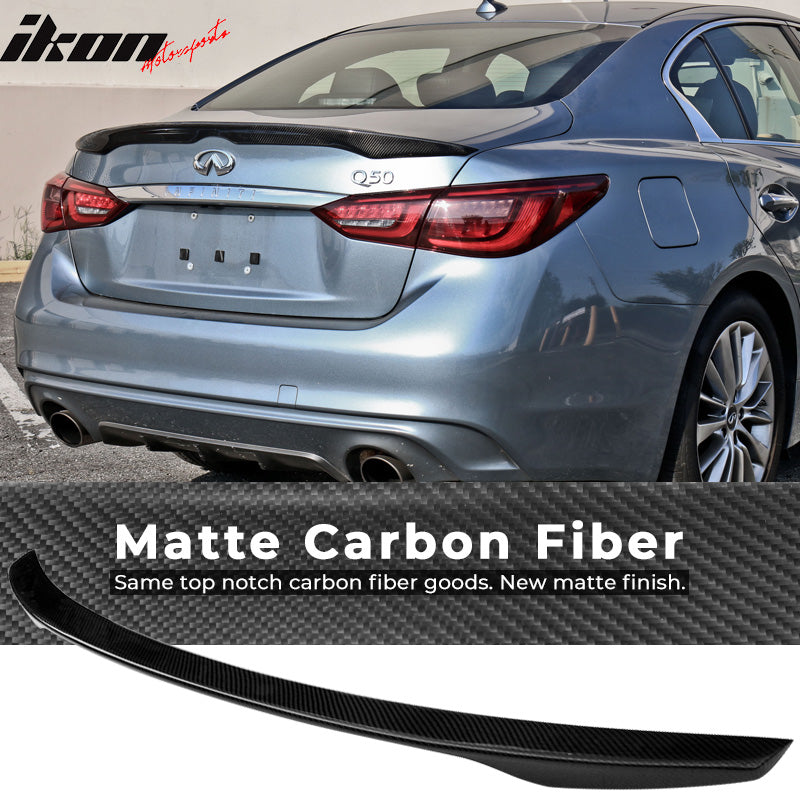 Fits 14-24 Infiniti Q50 Trunk Spoiler Japanese Style Carbon Fiber