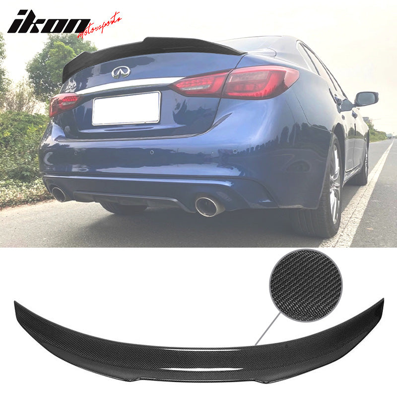 2014-24 Infiniti Q50 PSM Style Carbon Fiber Rear Spoiler Wing Lip Wing