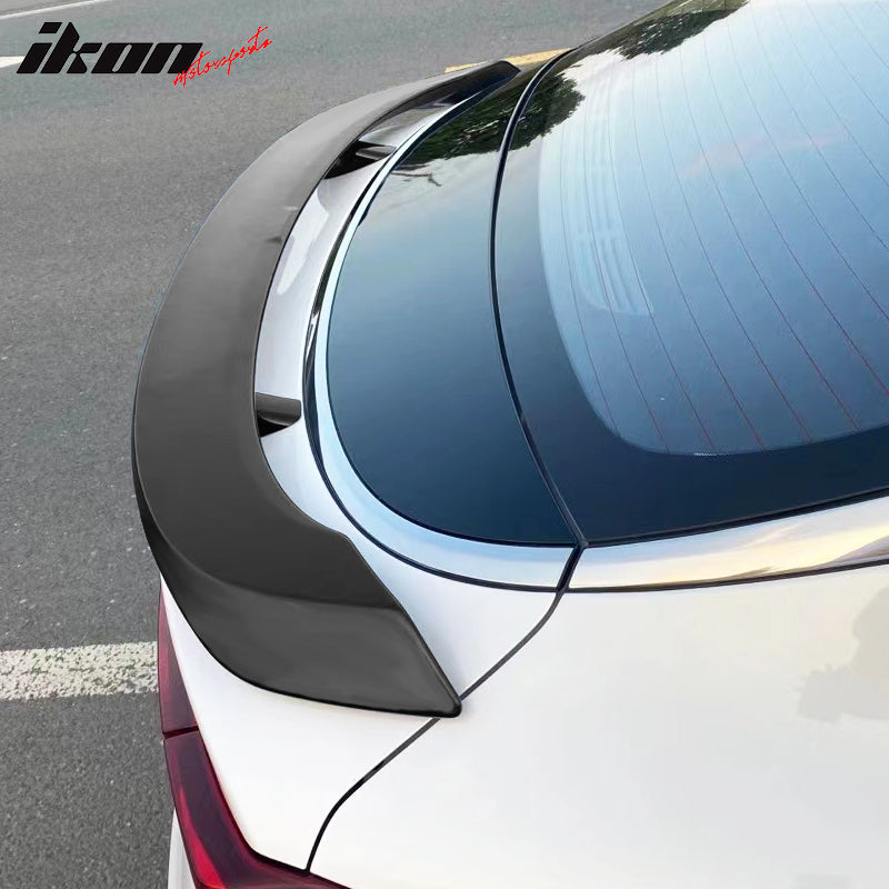 IKON MOTORSPORTS, Rear Trunk Spoiler Compatible With 2021-2023 Kia K5, Rear Trunk Spoiler Wing Lip Added on Bodykit Replacement ABS Plastic MG Style