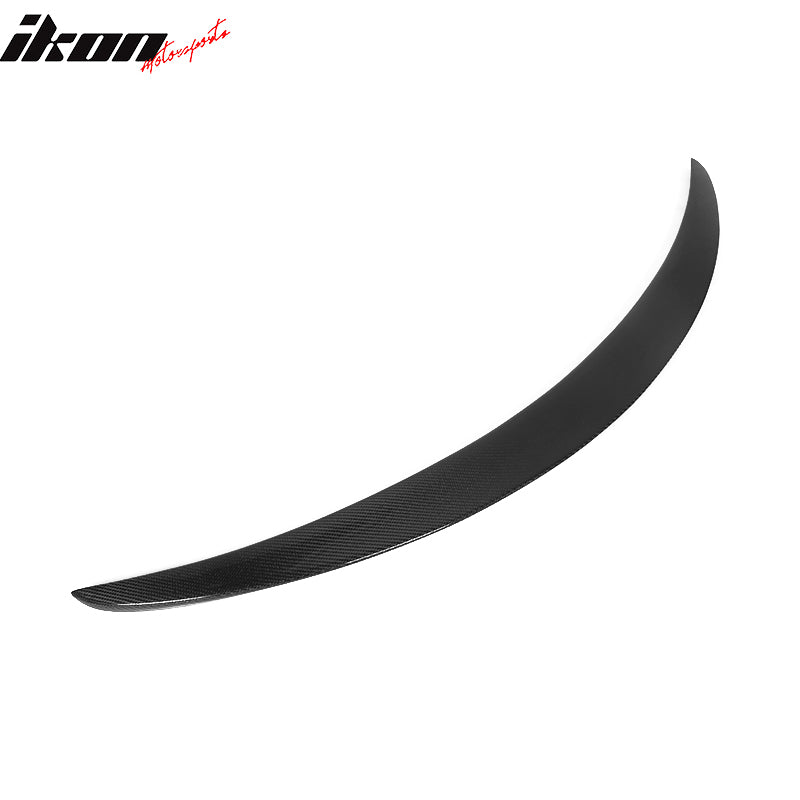 IKON MOTORSPORTS, Trunk Spoiler Compatible With 2015-2020 Mercedes-Benz W205 4 Door Sedan, Matte Carbon Fiber AMG Style Rear Spoiler Wing, 2016 2017 2018 2019