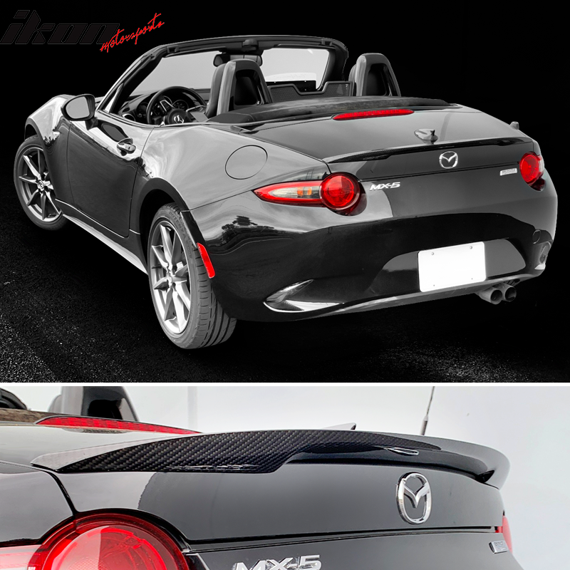 Fits 16-23 Mazda MX-5 Miata P Style Rear Trunk Spoiler Wing Lip Carbon Fiber CF