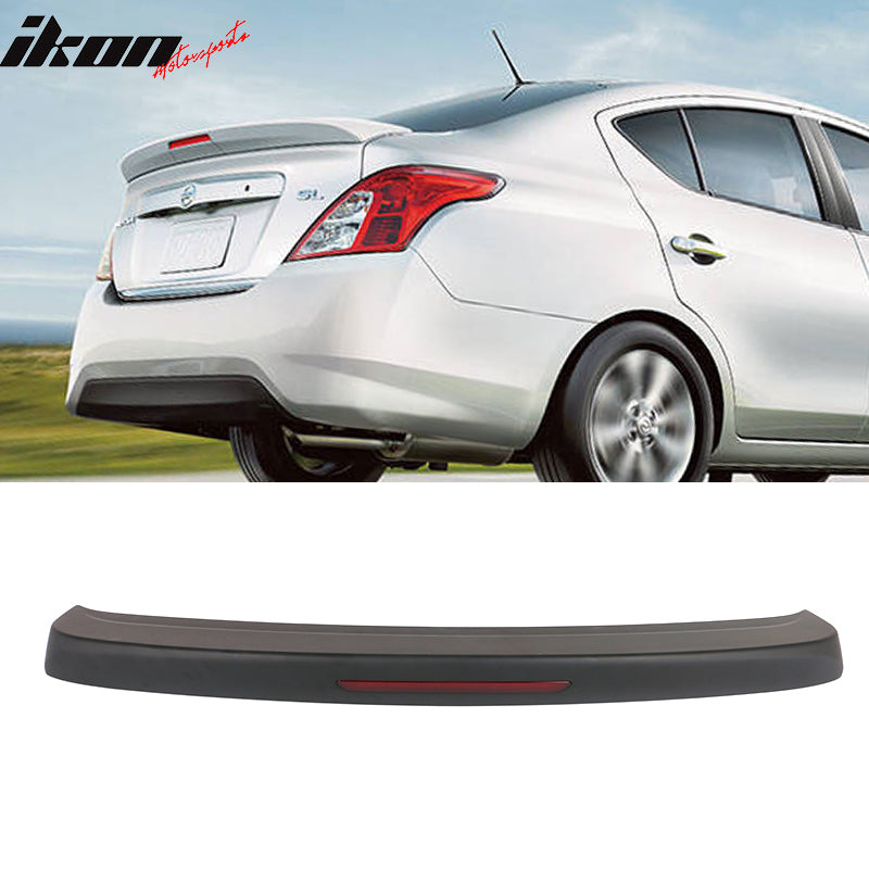 2012-2019 Nissan Versa 4 Door Matte Black Rear Spoiler Wing ABS