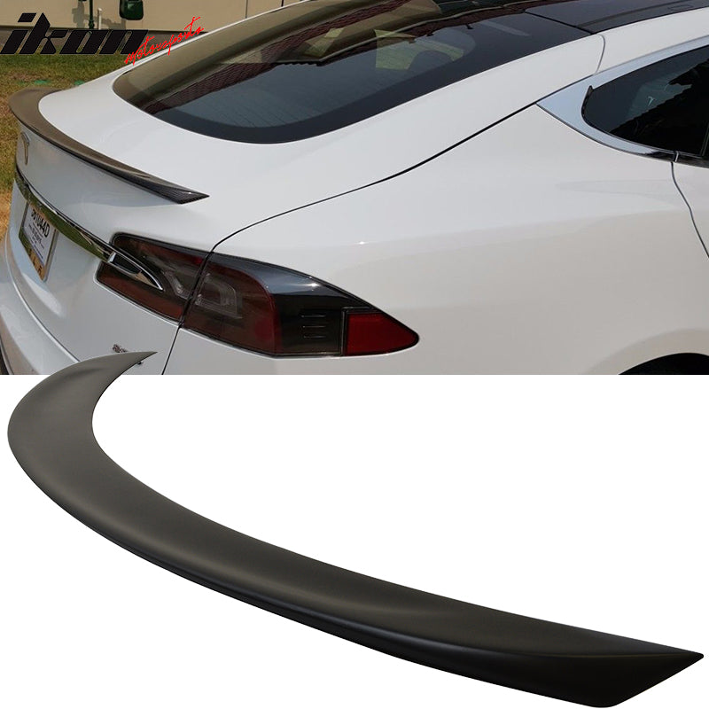 2012-2023 Tesla S Sedan 4-Door Unpainted Black Rear Spoiler Wing ABS