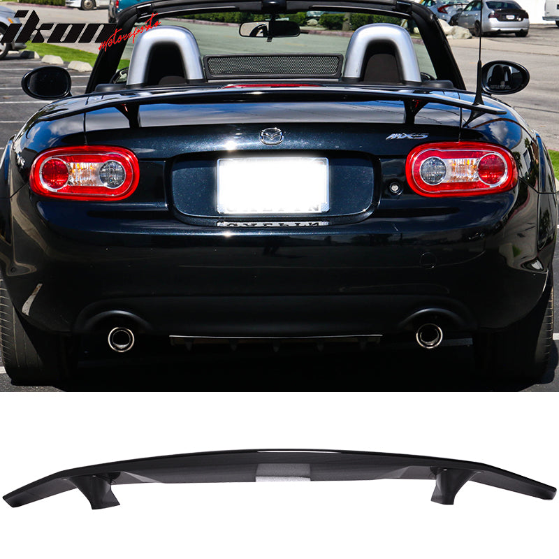 2006-2015 Mazda Miata IKON Type A Glossy Black Rear Trunk Spoiler ABS