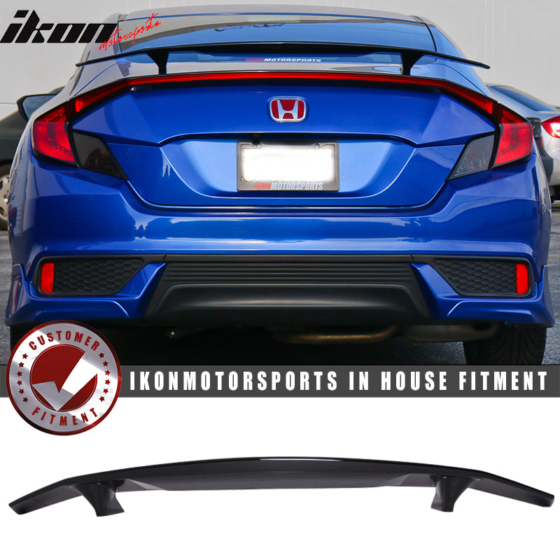 2016-2020 Honda Civic IKON Type A Gloosy Black Rear Spoiler Wing ABS