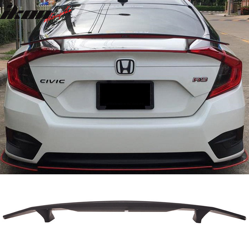 2016-2021 Honda Civic IKON Type A Primer Black Rear Spoiler Wing ABS