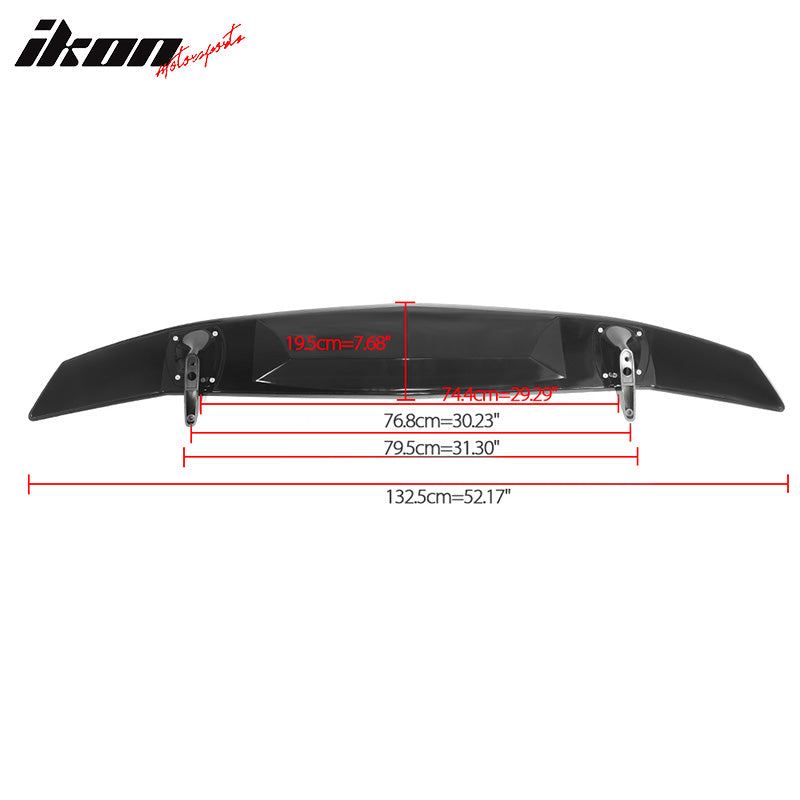 Universal 2 Post Rear Trunk Spoiler Wing Deck Lid Tail Trim Lip ABS Matte Black