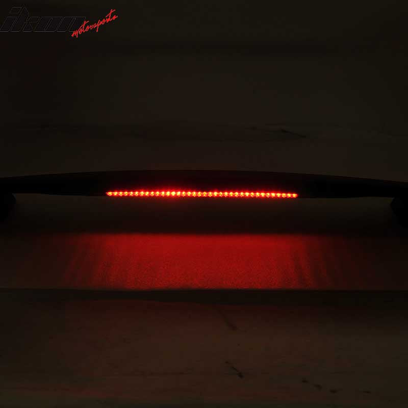 Universal 52" Rear Trunk Spoiler Wing Lip W/3RD Brake Light ABS Matte Black