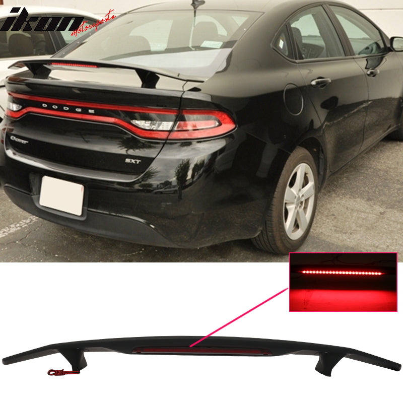 2013-2016 Dodge Dart IKON Style Matte Black Rear Spoiler Wing ABS