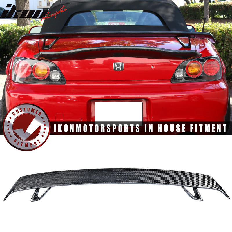 Universal Fitment Black Rear Trunk Spoiler Wing Lip Carbon Fiber CF