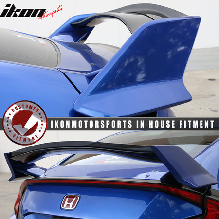 Fits 16-21 Civic Sedan Coupe Top Gurney Flap Trunk Spoiler Transparent Smoke