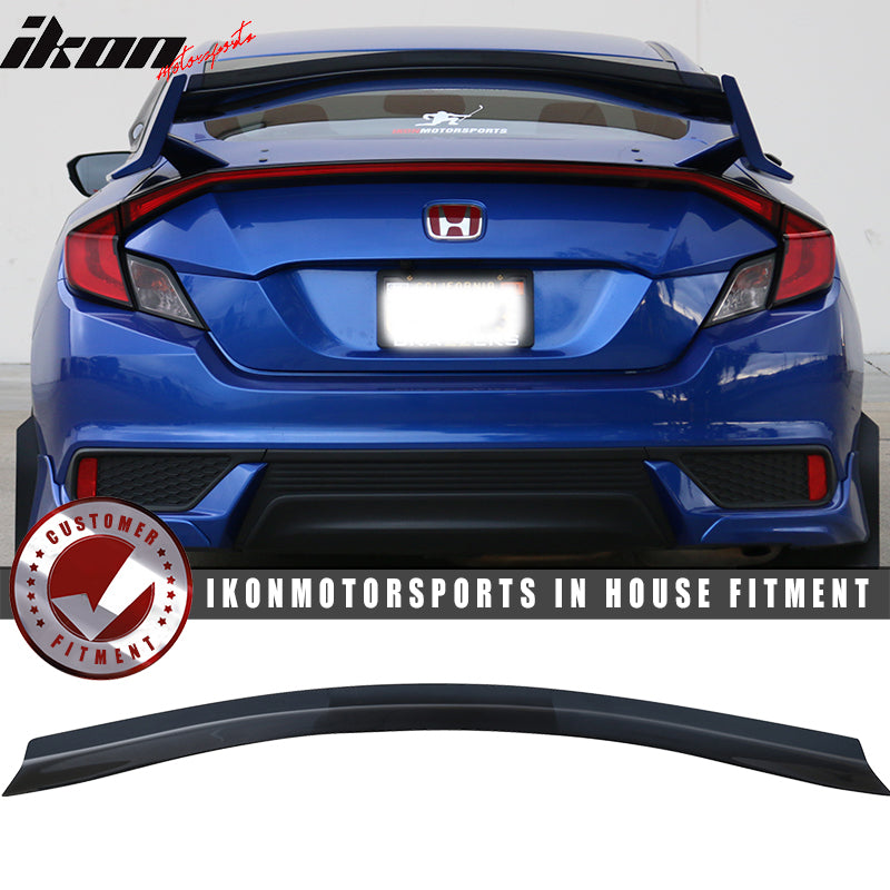 2016-2021 Honda Civic Smoke Top Gurney Flap Trunk Spoiler Acrylic