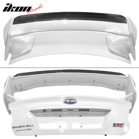 Fits 08-14 WRX STi Top Gurney Flap Add-On Carbon Fiber (CF) Trunk Spoiler Wing