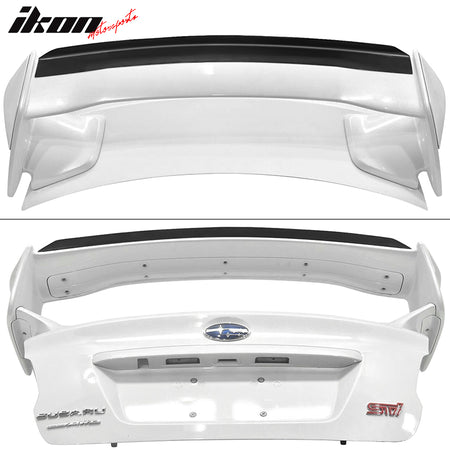 Fits 15-21 Subaru WRX STI Top Gurney Flap Add-On Trunk Spoiler Wing Matte Black