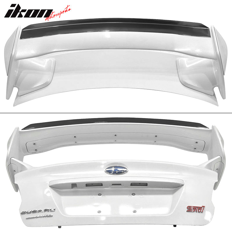 Fits 08-14 Subaru WRX STi Top Gurney Flap Add-On Trunk Spoiler Wing Transparent