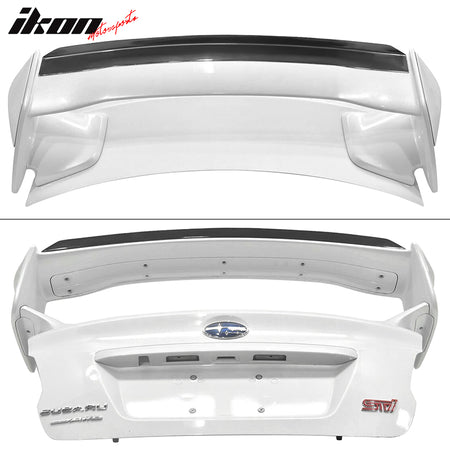 Fits 08-14 Subaru WRX STi Top Gurney Flap Add-On Trunk Spoiler Wing Transparent